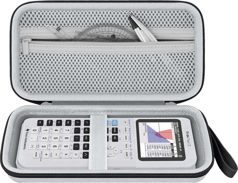 Baval Calculator Case Compatible with Texas Instruments TI-84 Plus CE/TI-84 Plus/TI-Nspire CX II CAS/TI-Nspire CX II/TI-83 Plus/TI-89 Titanium Color Graphing Calculator(White Case,Black Zipper) - Image 2